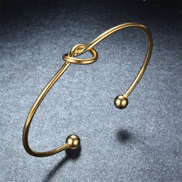 Knot Bracelet, Tie the Knot Gold Friendship Knot Bracelet, Bracelet Bridesmaid - Picture 5 of 5